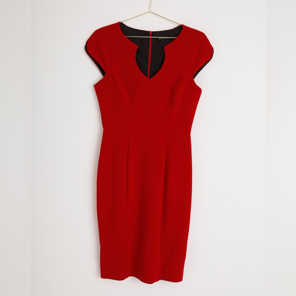 Black Halo Red Cap Sleeve Dress